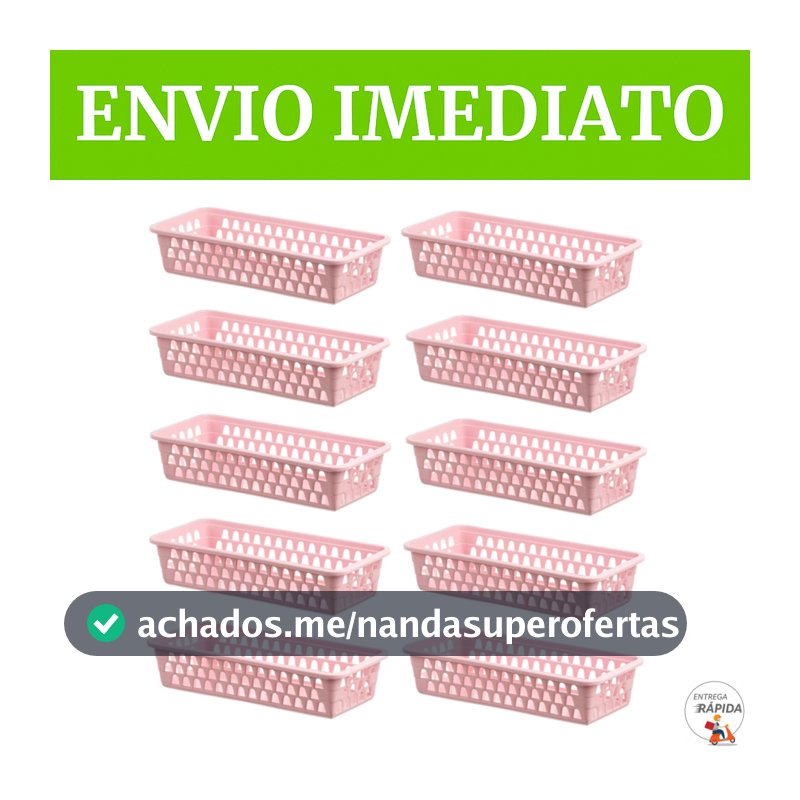 KIT CESTO ORGANIZADOR RETANGULAR CESTINHO MULTIUSO LAVANDERIA BANHEIRO GAVETA PRATELEIRA