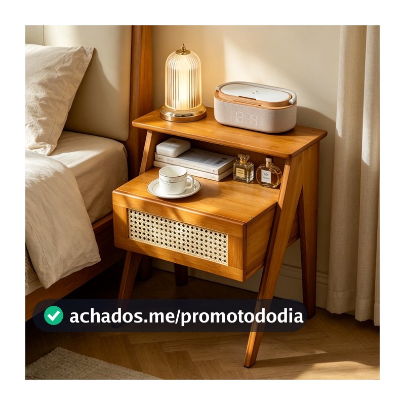 Mesa de Cabeceira Madeira Criado Mudo Organizador Quarto Prateleira Nicho Armário Auxiliar