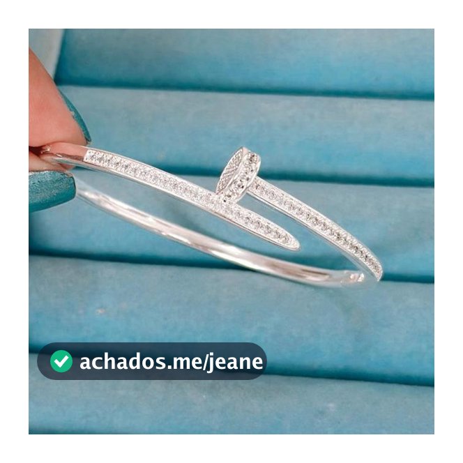 Bracelete Prego Cravejado fecho click à Prata 925