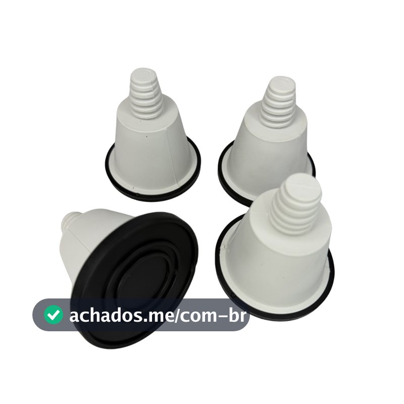 Kit 4 Pés Máquina Lavar Compativel Brastemp e Consul Pé Nivelador Lavadora Roupas Top Load 6kg Até 20kg