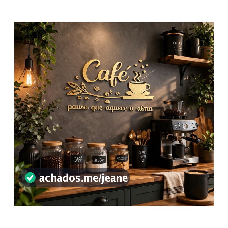 Cantinho do Café Placa Decorativa em MDF Café Pausa que Aquece a Alma PROMOÇÃO
