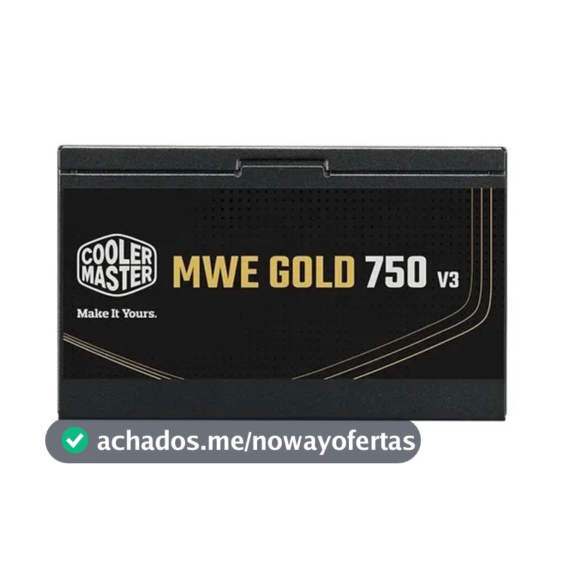 Fonte Cooler Master ATX 3.1 750W MWE Gold 750 V3 PFC Ativo 80 Plus Gold Sem/Cabo