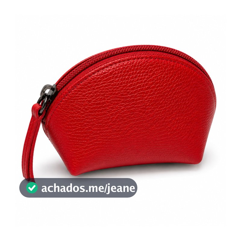 Porta Moedas Couro Legítimo Necessaire Pequena com Zíper Porta Fone e Chaves