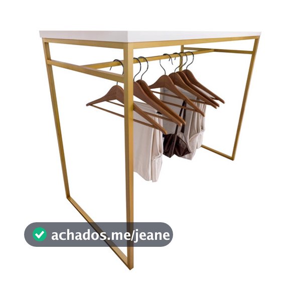 Mesa Cabideiro 120x45x100cm tampo MDF branco tx