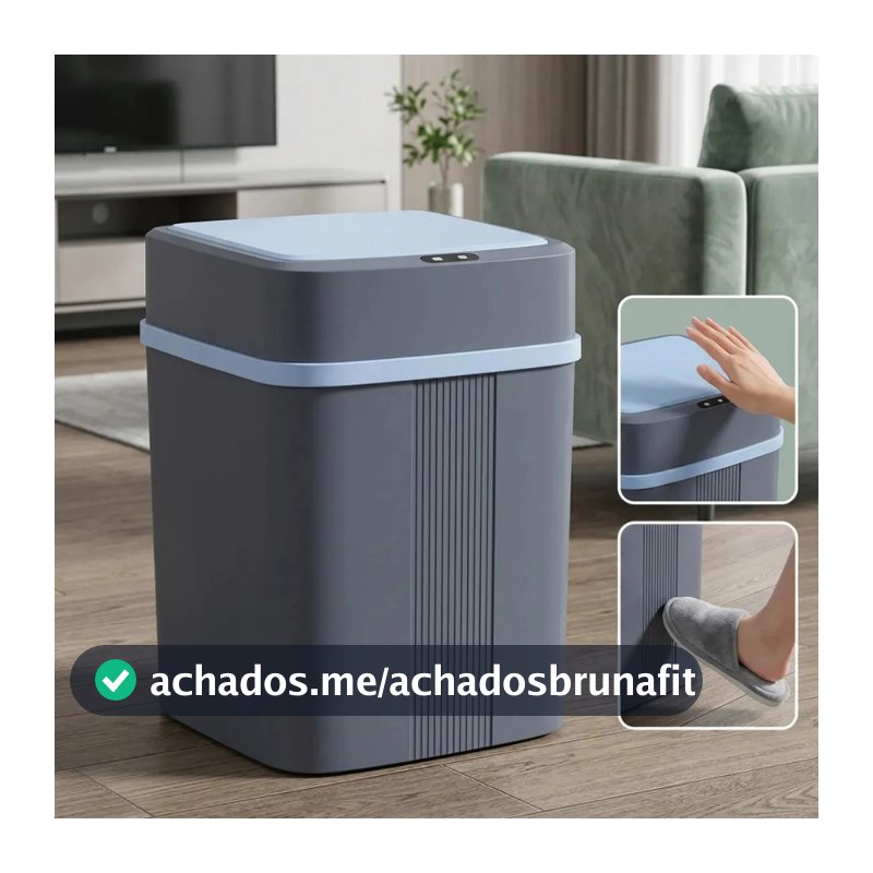 Lixeira Com Sensor Inteligente 12L Silenciosa Automática Yesop Cor Cinza-Azulada