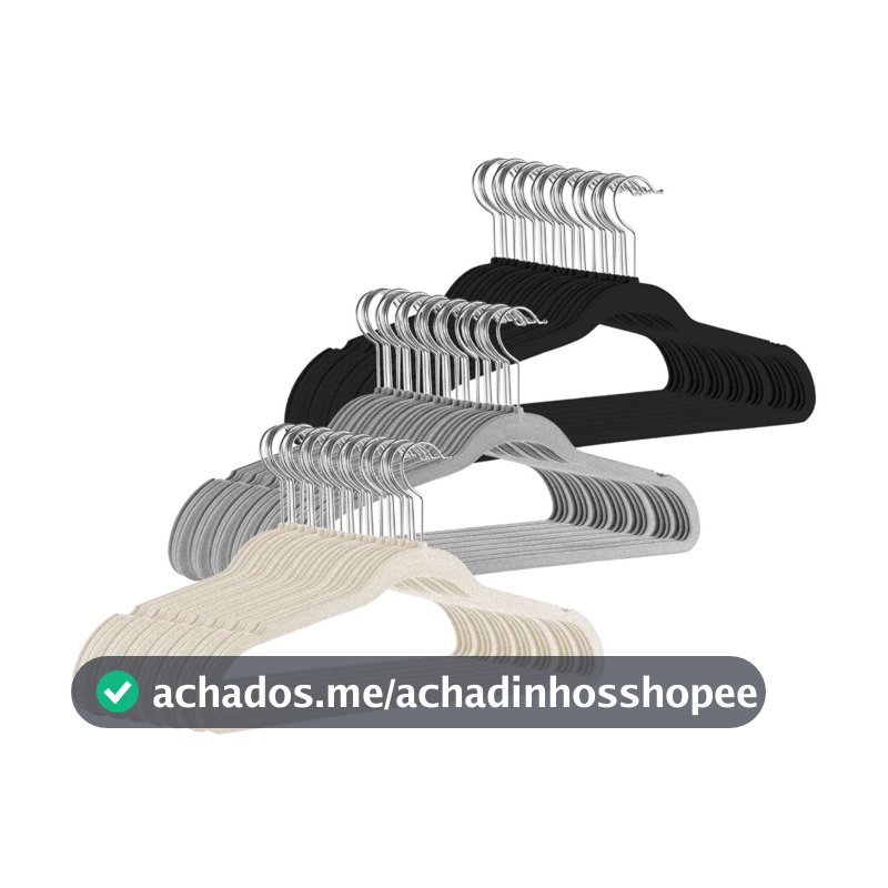 Kit Cabides Veludo Para Roupas Adulto 30 Unidades Fino Resistente