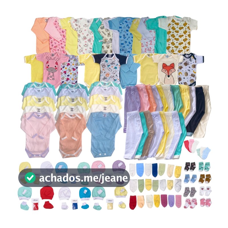 Kit 15 Peças Enxoval Bebê Básico Body Calça Luva – Menino Menina Unissex