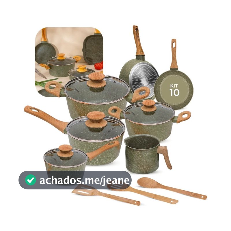 Jogo De Panelas Antiaderente Cerâmica Mimo Style 10 Peças Premium