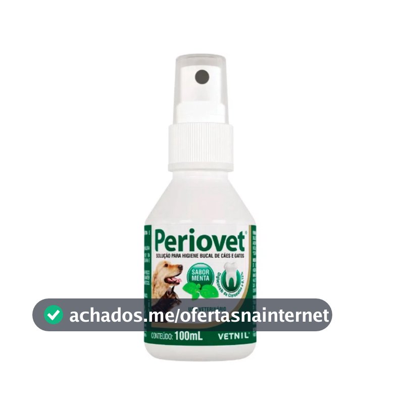 Periovet Spray 100 Ml - Vetnil- contra mau hálito cachorros e gatos