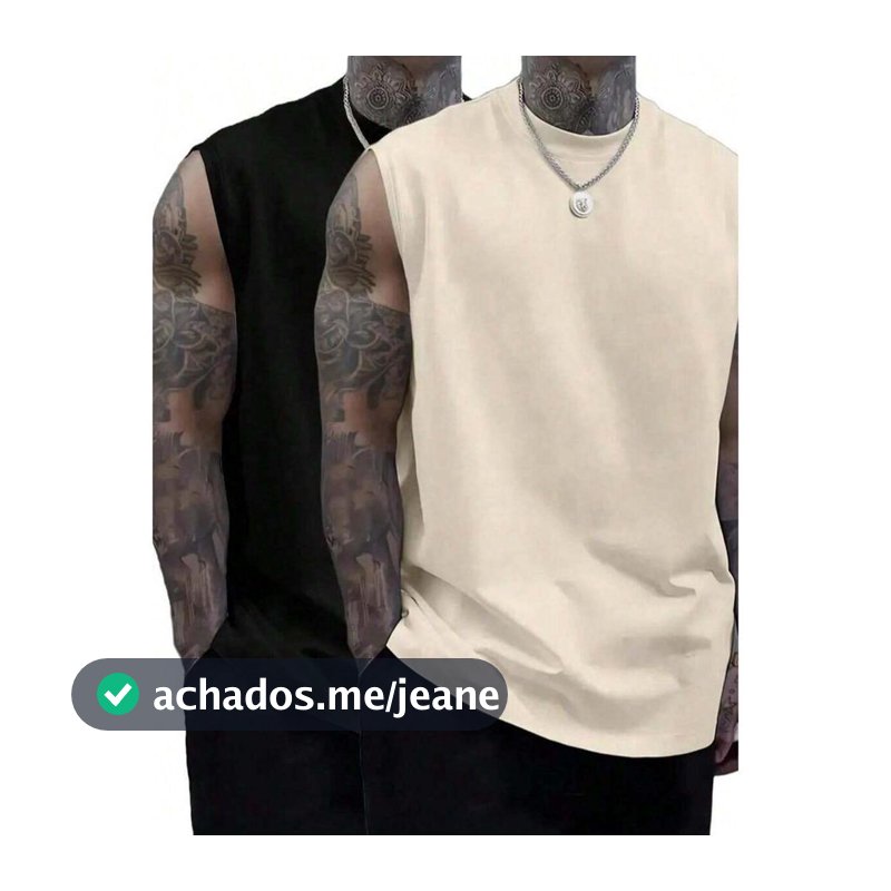 Kit 2 conjunto Camisetas Regata machao  Lisas Moda Verão Praia 100% Algodão