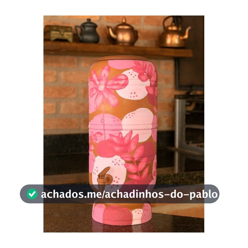 Filtro de Barro Personalizado Decorado 6L (3L por parte) 1V Flor Rosa