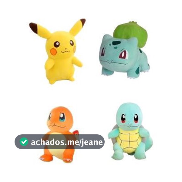 Kit 4 Pokemon 25 Cm Squirtle Pikachu Charmander E Bulbasaur
