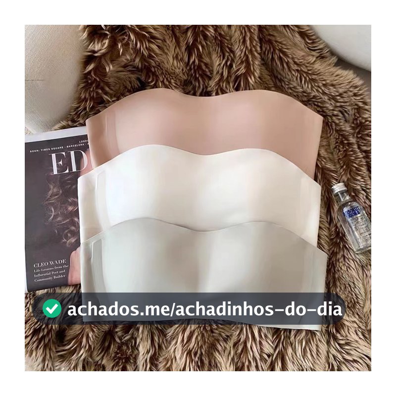 Sutiã Push-Up Sexy Sem Alças – Levantamento Costura , Antiderrapante E Invisível (S-XL) , Branco \ Pele Roupa Íntima Pre