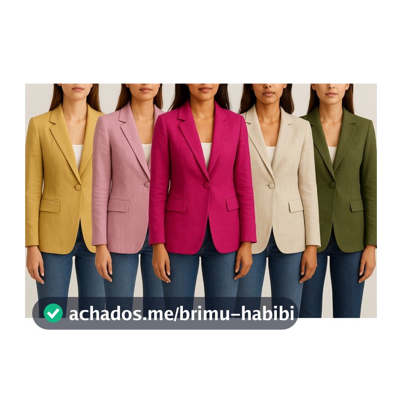 Blazer Feminino Linho alongado Social Casual Terninho Alfaiataria Elegante Confortável Trabalho