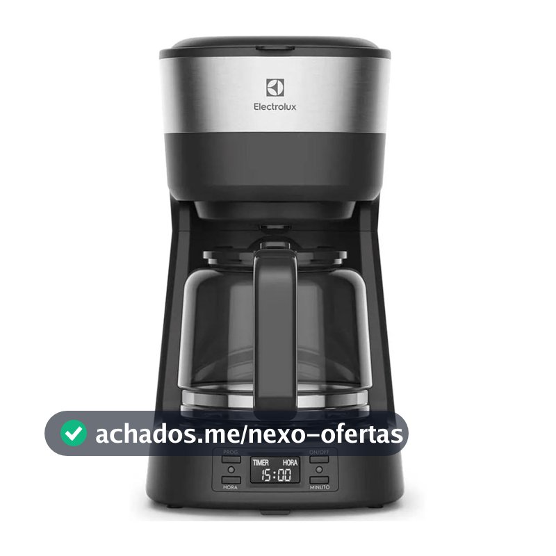 Cafeteira Elétrica Electrolux 30 Xícaras Experience Programável Com Timer Inox Preta (ECM25) - 127V
