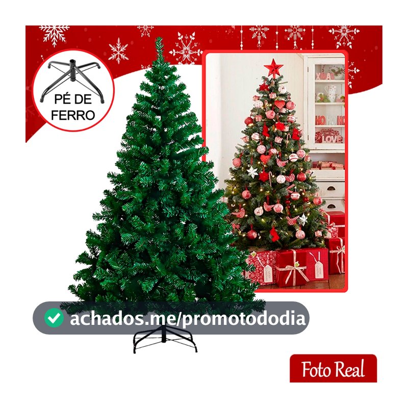 Árvore de Natal Pinheiro 2,10m 1150 Galhos Cheia Verde Luxo Tradicional