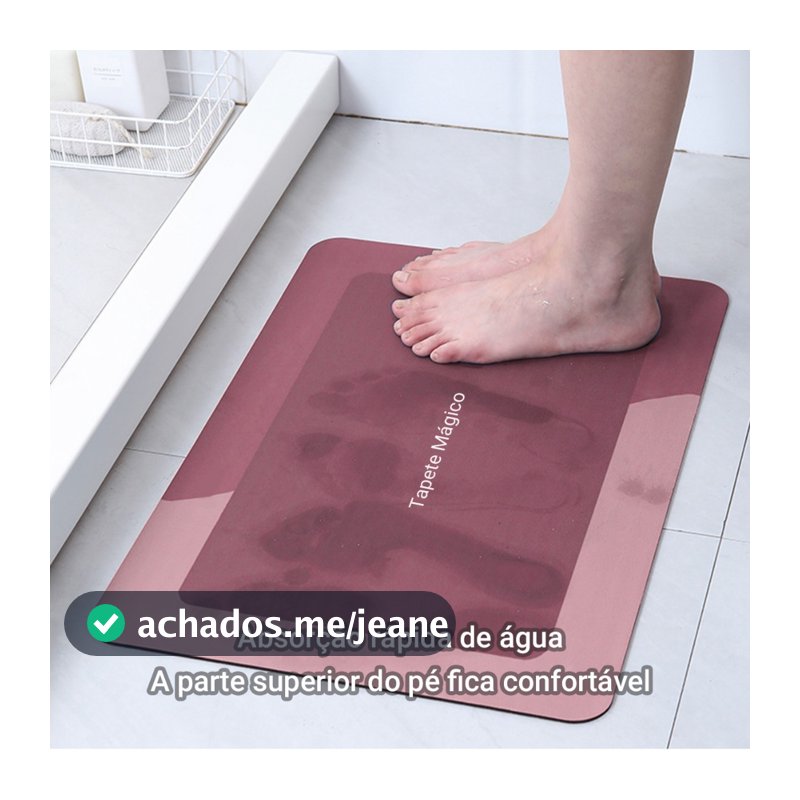 🔥Tapete para Banheiro de Secagem Rápida e Super Absorvente Ideal para Chuveiro, Cozinha e Varanda Porta De Entrad