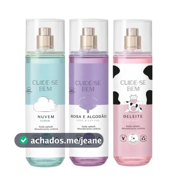 Kit Body Splash Deleite – Rosa, Algodão & Nuvem