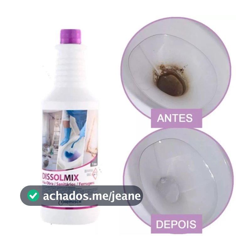 Detergente Dissolmix Tira Manchas De Sanitário Remove Marca D"água 1L Envio Imediato