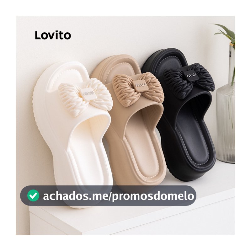 Lovito Sandálias Rasteiras Casuais Estilo Coreano Com Plataforma Modelo Simples E Confortável Na Cor Preta Para Mulheres LFA112057