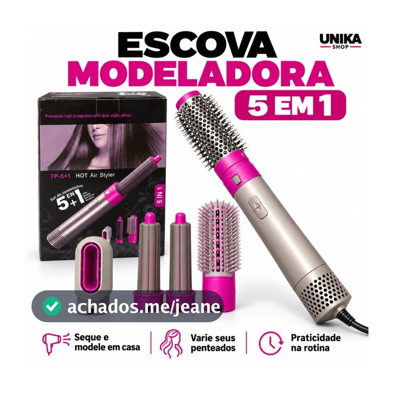 Modelador de Cabelo 5 em 1 Babyliss e Secador de cabelo com 4 posições 127v 1000W  Anti Frizz com cabo giratório