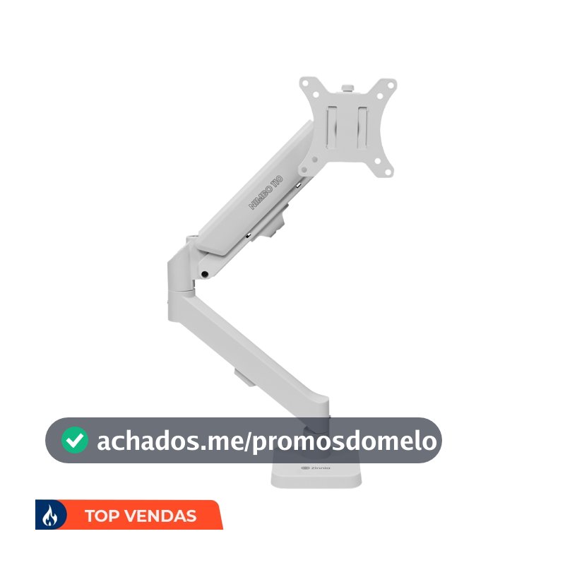 Suporte Articulado Para Monitor 13 a 32 Pistão a Gás Ajustável Zinnia Nimbo 110 Branco