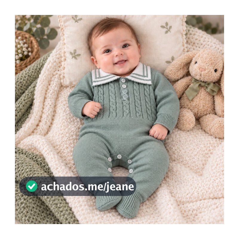 roupa bebe menino tricô Caio verde