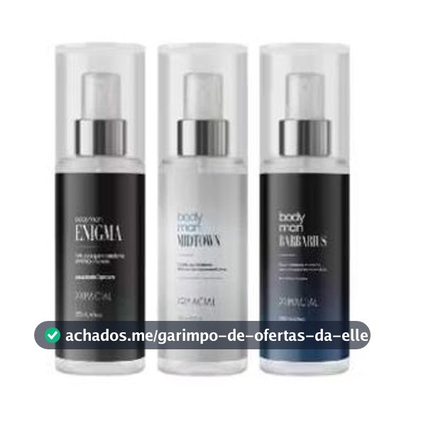 kit 03 BODY SPLASH MASCULINO ENIGMA 200ML - PERFUME AMADEIRADO FRESCO