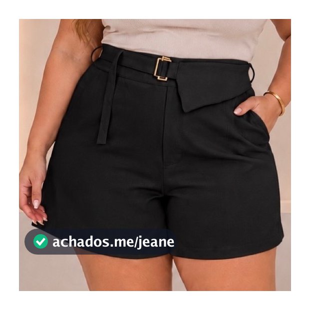Short Social Feminino Plus Size de Alfaiataria – Premium, Elegante e Confortável