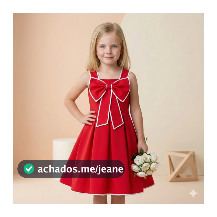 Vestido Menina Infantil Juvenil Midi Laço Outono Natal Elegante Festa Casamento Ano Novo Look Verão