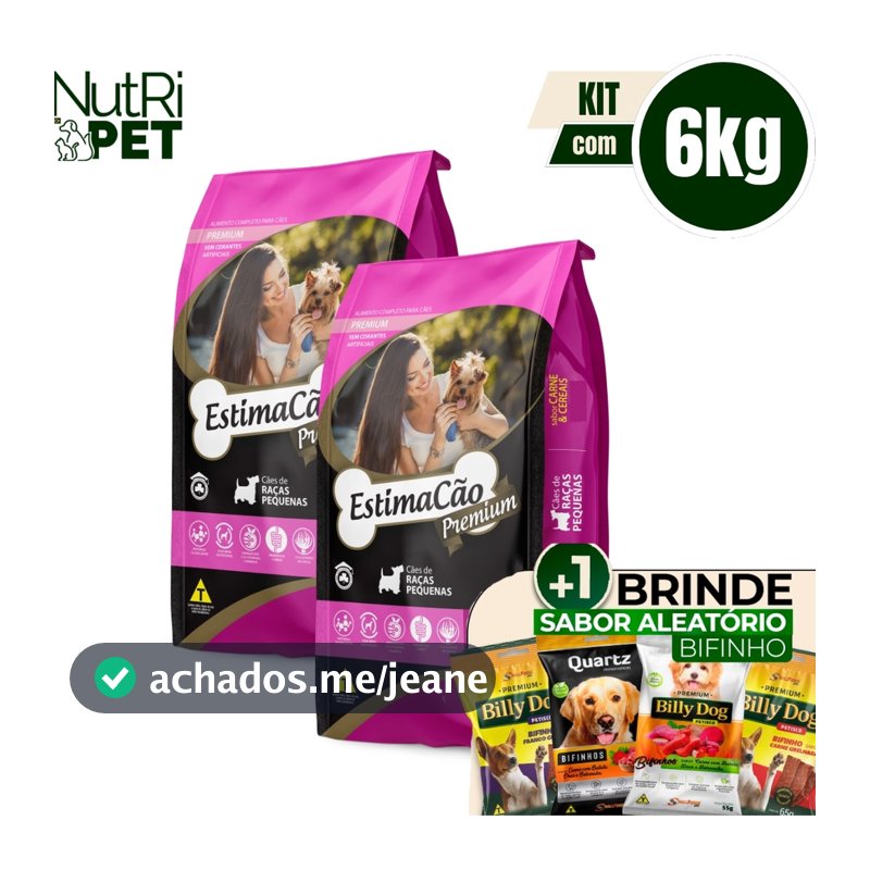 Ração Estimacão Cães Adultos Raças Pequenas 6kgs