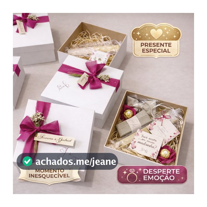 Caixa Personalizada Com Tampa Mdf Branco Para Presente