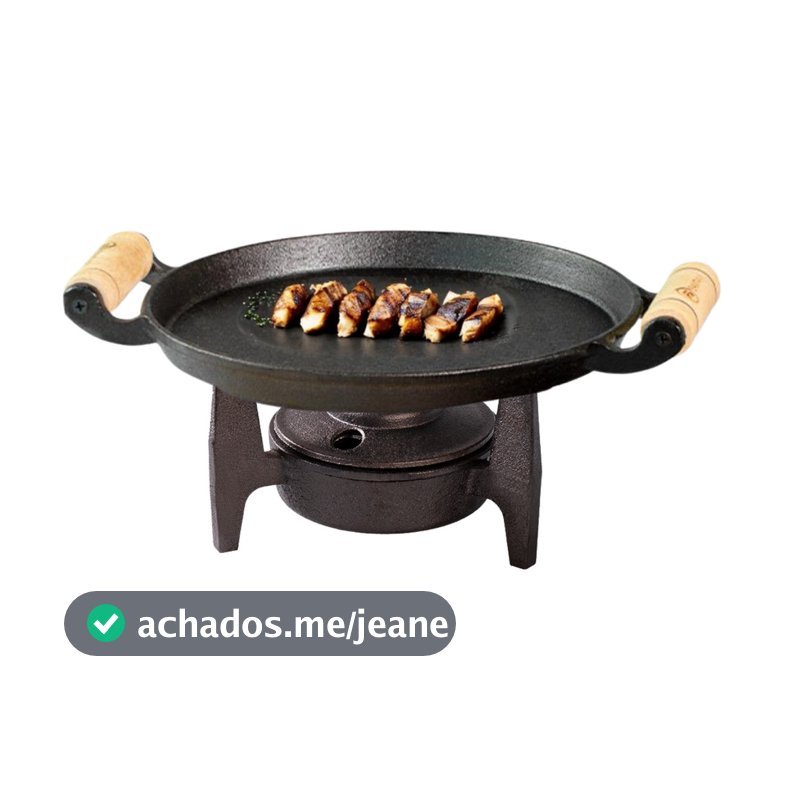 Chapa Bifeteira Ferro Fundido Fogareiro A Álcool Réchaud Para Porção