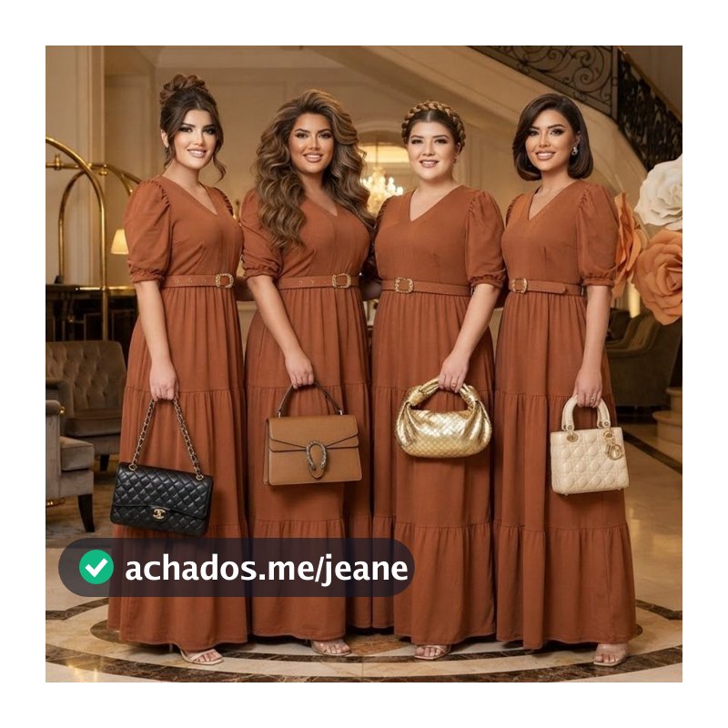 Vestido Feminino Longo Social Plus Size Manga Estilosa Moda Evangelica Cinto Congresso Igreja Full