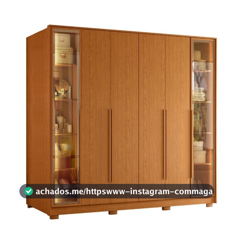 Guarda Roupas Casal Reflecta com Led 6 Portas 4 Gavetas Monterrey