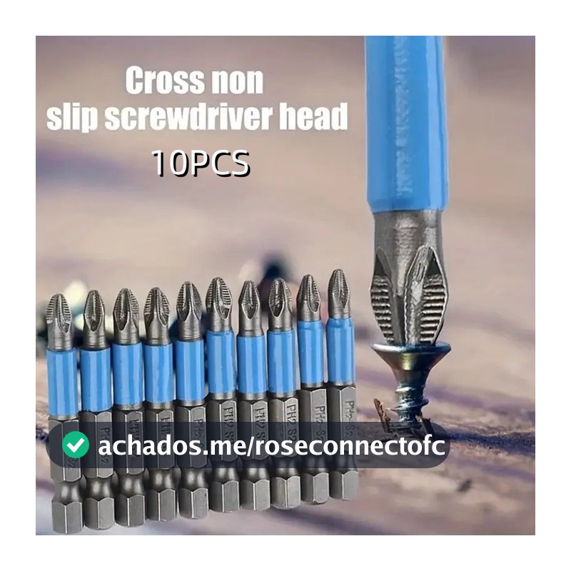 Jogo 10 Bits Ponteira Phillips Imantada Furadeira Parafusadeira Antiderrapante
