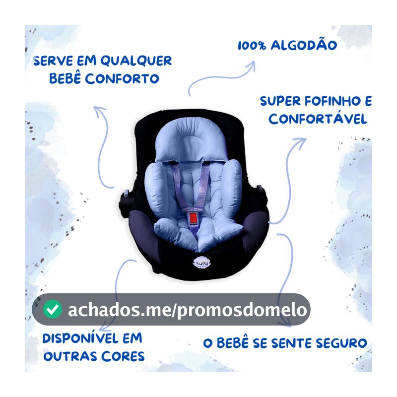 Colchonete Redutor Almofada para Bebê Conforto Apoio de Corpo Acolchoado Macio 100% Algodão