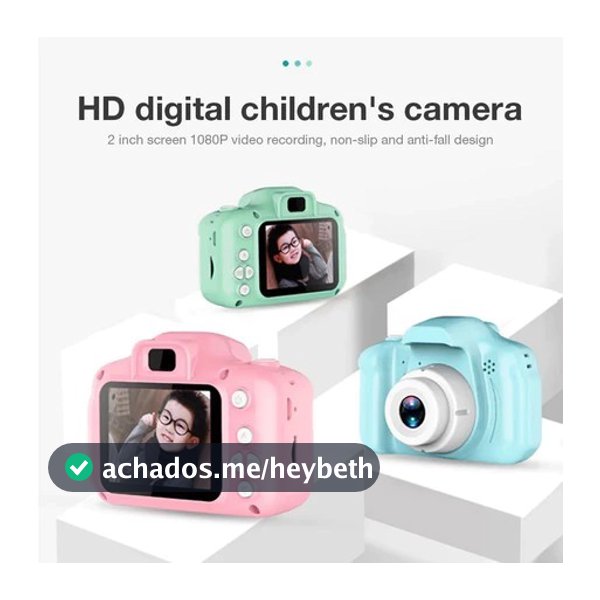 Mini-câmera digital de 2 polegadas com tela HD recarregável para crianças Brinquedos fotográficos fofos
