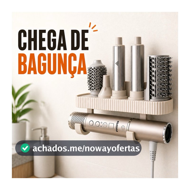Suporte Parede Secador 4 em 1 Compatível com Dyson Airwrap | Organizador para 5 Acessórios