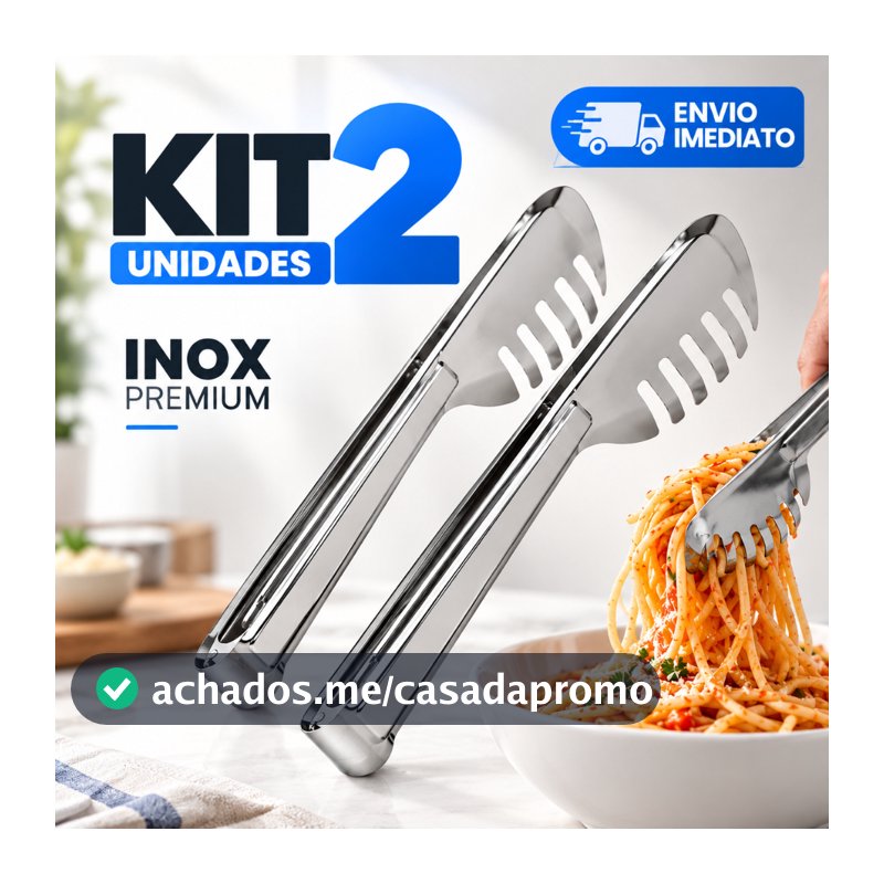 Pegador de Massa Inox para Cozinha Salada Macarrão Multiuso Resistente