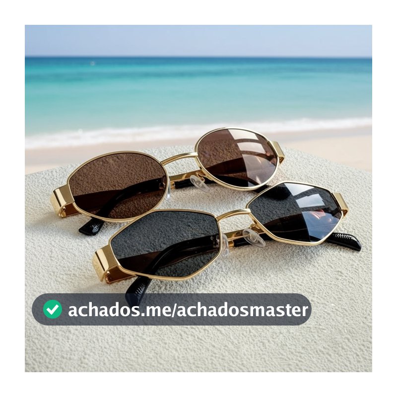 2PCS Óculos Oval Vintage Sunnies UV400 com Armação Metálica para Senhoras e Homens
