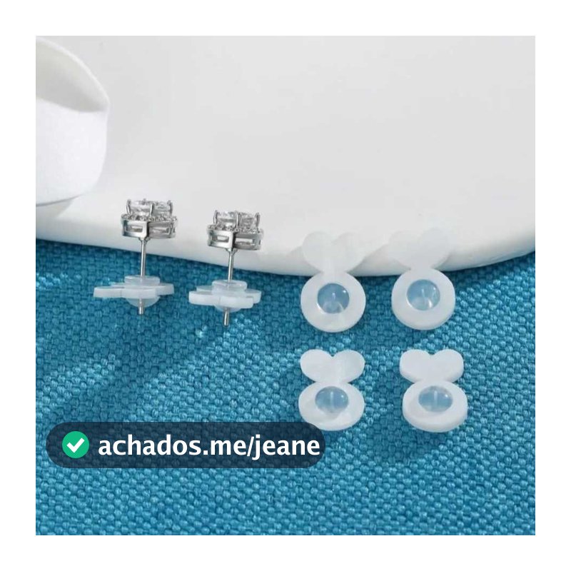 KIT 6 Suporte de brincos pesados orelhas rasgadas acrílico e silicone em Formardo de Coração