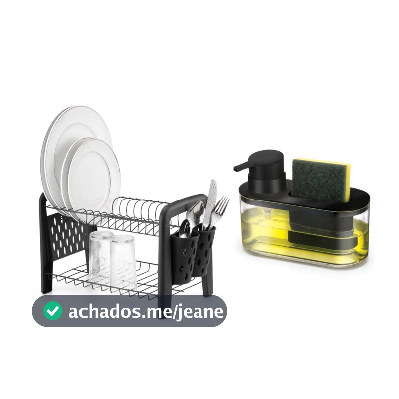 Kit Escorredor Louça Pia e Porta Detergente Transparente