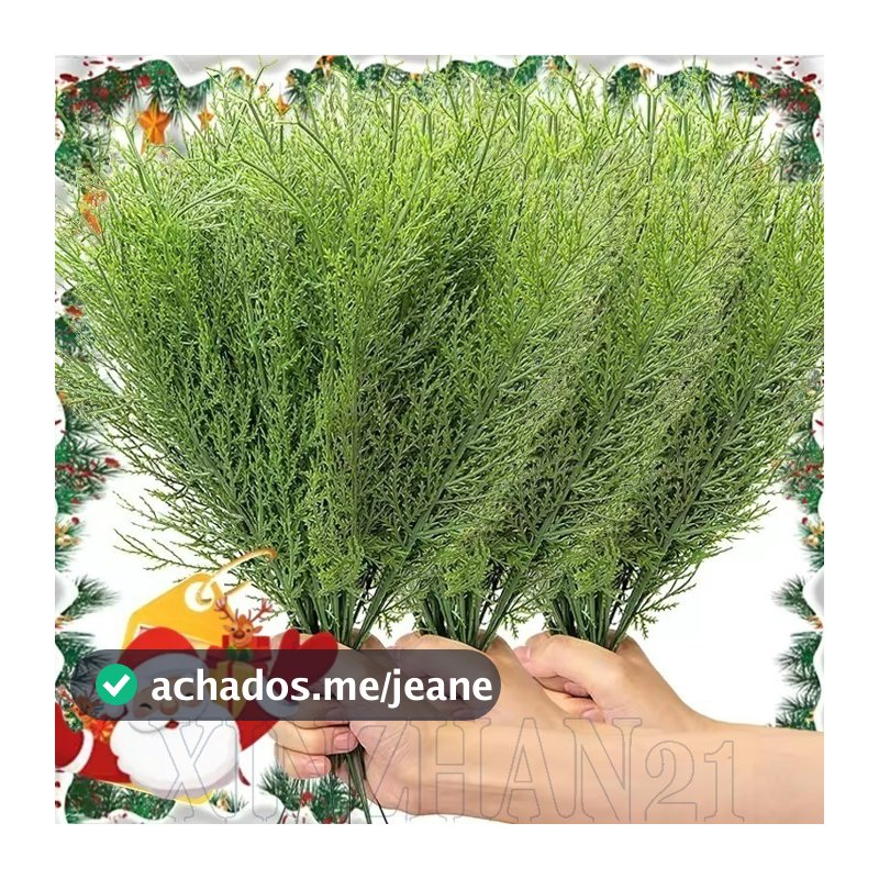 10 Peças Hastes De Pinheiro De Natal/Enfeites De Árvore Ramos/DIY Guirlanda Artesanato Buquê Folhas/Plantas Verdes Artif