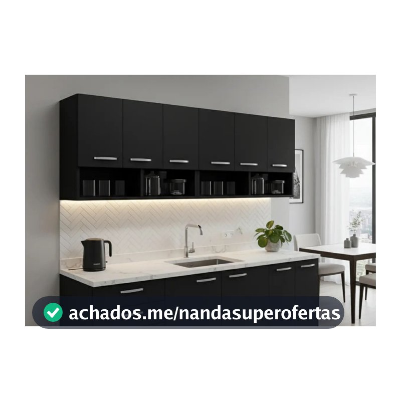 kit 2 Armários Parede 3 Portas Modular Nicho Multiuso Paneleiro