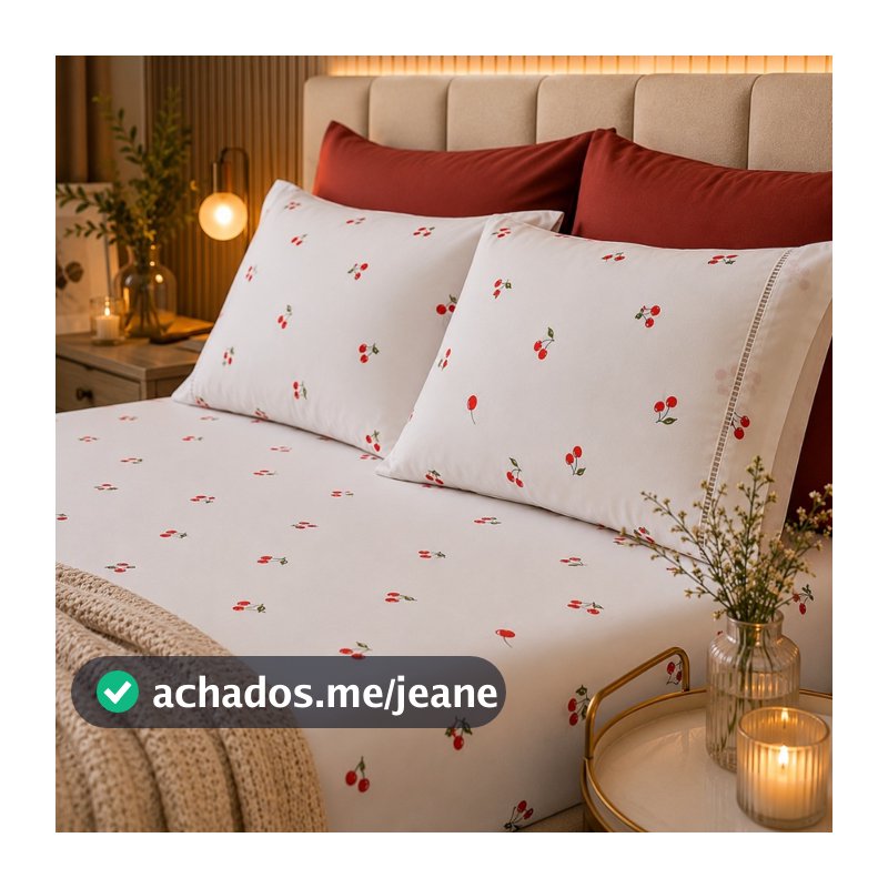 Jogo de Lençol Casal Queen King Solteiro 200 Fios Algodão Estampado Macio