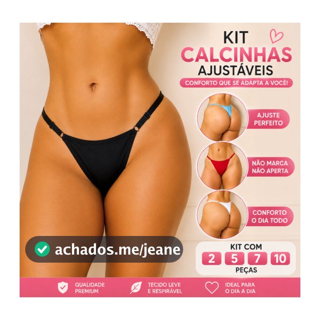 Kit com 2, 5, 7 ou 10 Calcinhas Tanga Feminina Microfibra Premium | Forro 100% Algodão | Regulagem Lateral