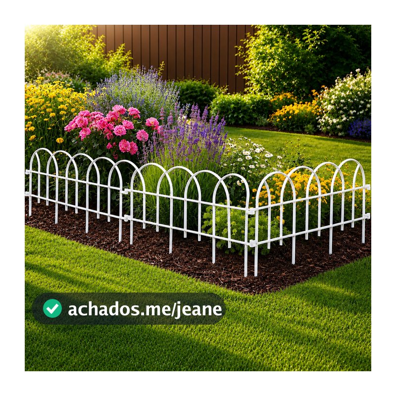 Kit 6 Cercas para Jardim Modelo Romana Branca Cerca Plástica Decorativa 2,70m