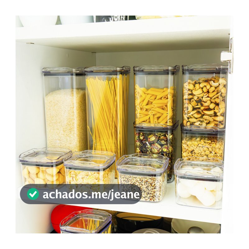 Conjunto de Organizadores Pote Hermético Empilhável em Acrílico Organizador para Alimentos
