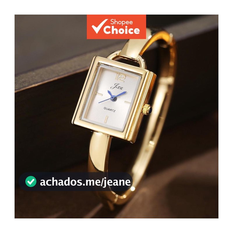 Relógio Feminino Com Pulseira De Quartzo Em Liga De Zinco Mostrador Quadrado E Design Minimalista Multicolorido
